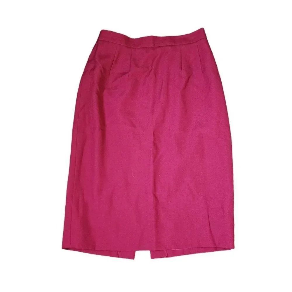 Liz Clairborne Straight Pencil Skirt Back Slit Womens Size Small Pink Fuchsia
